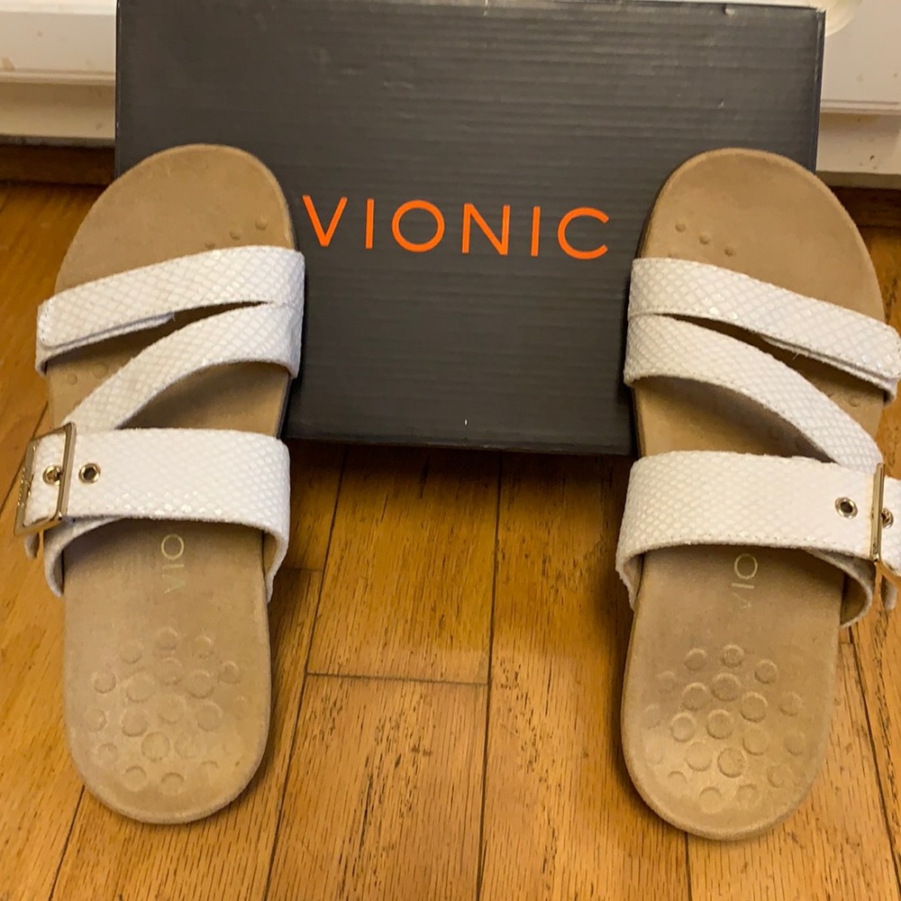 Vionic Rest Skylar White Snake Sz 7 - Nib - image 2